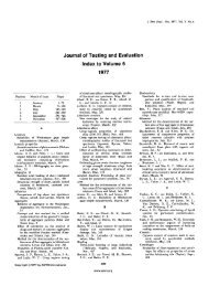 Journal of Testing and Evaluation Index to Volume 5 1977 - ASTM ...