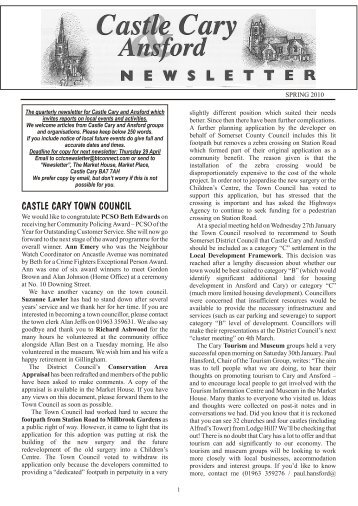 Spring 2010 CCTC newsletter - Castle Cary & Ansford Carnival