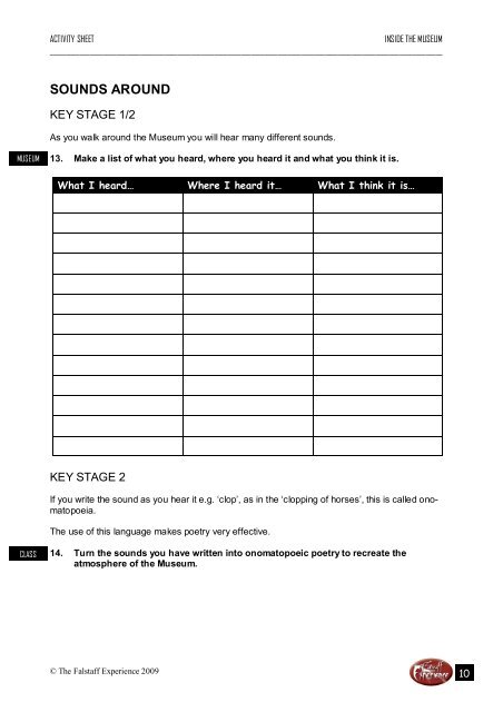 Keystages 1 & 2: An interactive literacy trail - The Falstaffs Experience