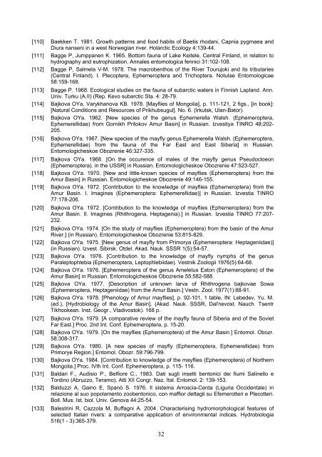 Deliverable No. 189 Indicator value database for Ephemeroptera ...