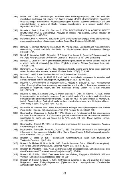 Deliverable No. 189 Indicator value database for Ephemeroptera ...