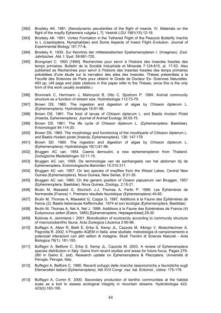 Deliverable No. 189 Indicator value database for Ephemeroptera ...