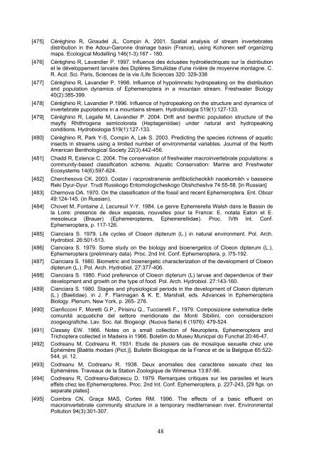 Deliverable No. 189 Indicator value database for Ephemeroptera ...