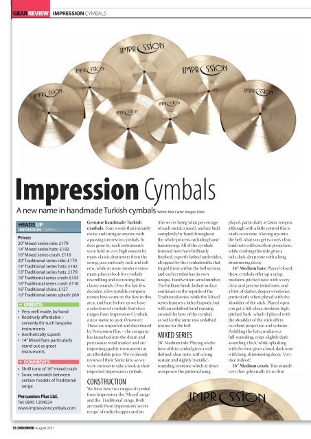 Drummer Magazine review of the Impression ... - Percussion Plus