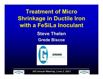 Treatment of Micro Shrinkage in Ductile Iron with a FeSiLa Inoculant