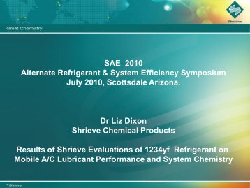 SAE 2010 Alternate Refrigerant & System Efficiency ... - Sae.org