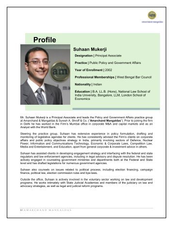 Profile Suhaan Mukerji - Lex Mundi