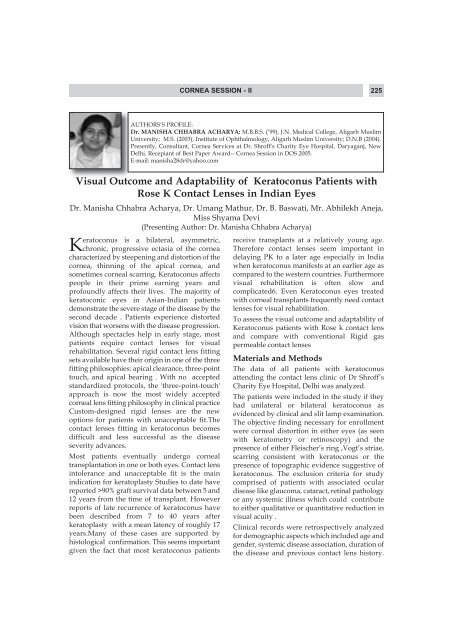 Visual Outcome and Adaptability of Keratoconus Patients with Rose ...