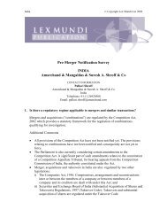 Pre-Merger Notification Survey INDIA Amarchand ... - Lex Mundi