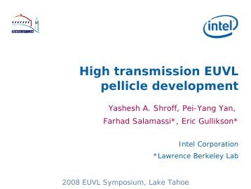 High transmission EUVL pellicle development - Sematech