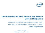 Development of EUV pellicle for reticle defect mitigation - Sematech