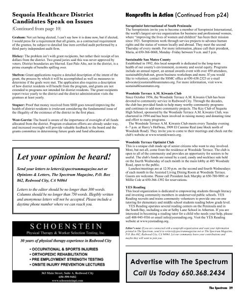 MORE in - The Spectrum Magazine - Redwood City's Monthly ...