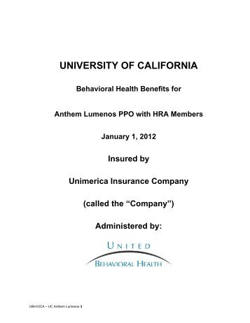 Anthem Blue Cross Lumenos PPO with HRA - At Your Service ...