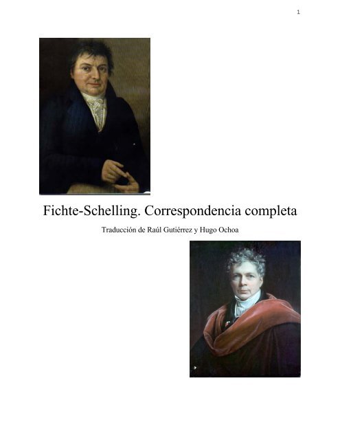 Fichte-Schelling. Correspondencia completa - Instituto de Filosofía