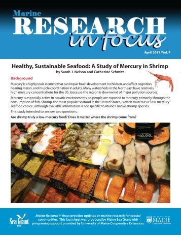 Healthy, Sustainable Seafood: A Study of Mercury in Shrimp