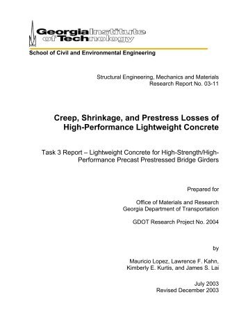 Creep, Shrinkage - Expanded Shale & Clay