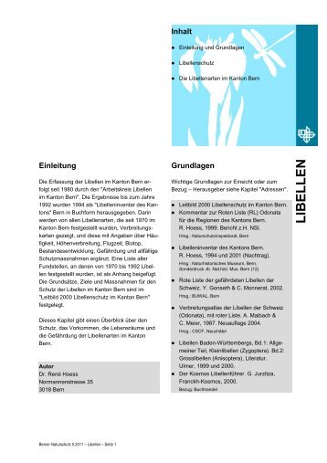 11 1 Artenschutz Libellen - Kanton Bern