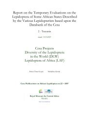 Report on the Temporary Evaluations on the Lepidoptera of Some ...