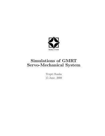 Simulations of GMRT Servo-Mechanical System