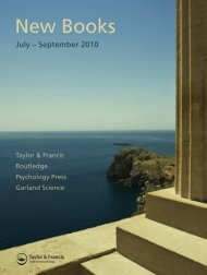 New Titles Seasonal July - September 2010 (US) - Routledge