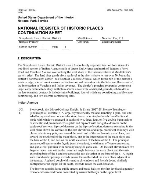 national register of historic places registration form - Rhode Island ...