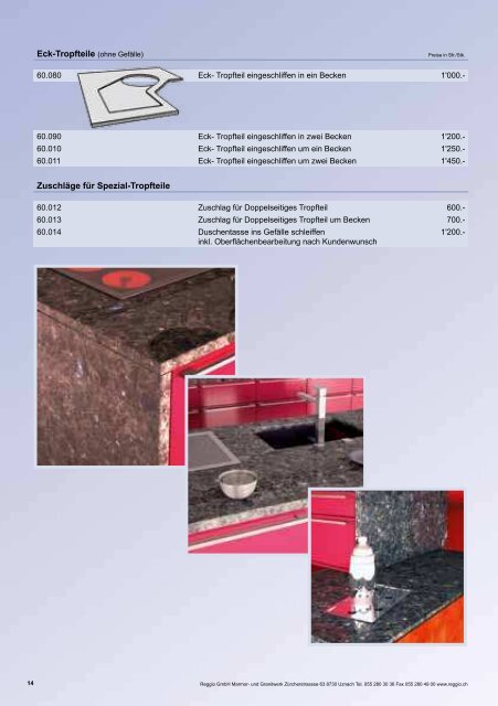 preisliste 2010 / 2011 Granit & Marmor - Reggio GmbH