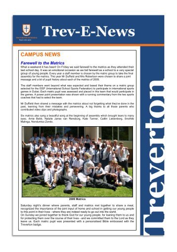 CAMPUS NEWS - Treverton Schools