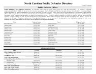 Public Defender Roster - North Carolina Court System