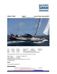 SWAN 77/009 Tugela Launch Date: Spring 2003 - Nautor's Swan UK