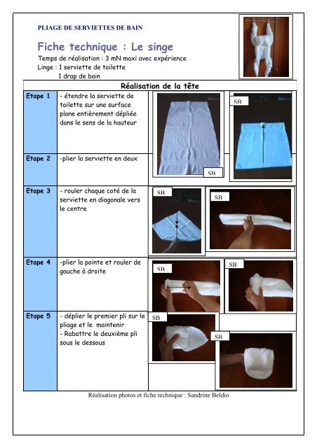 Pliage De Serviette Singe