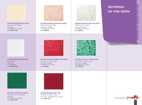 décors les serviettes & nappes - First Pack