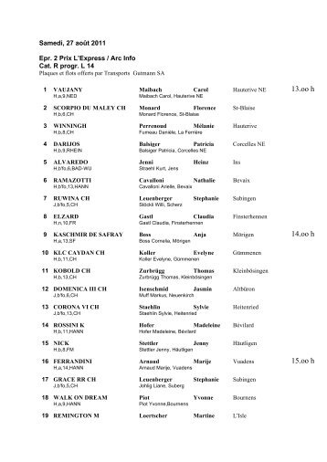 Epr. no. 2 : L 14 Prix l'Express - Le Domaine du Maley