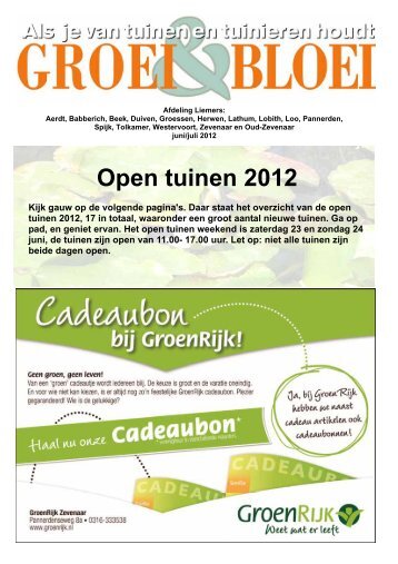 Open tuinen 2012 - Liemers - Groei & Bloei