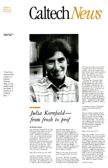 Julia Kornfield- - CaltechCampusPubs - California Institute of ...