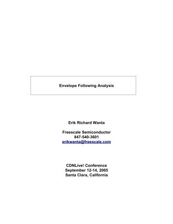 Envelope Following Analysis Erik Richard Wanta Freescale ...