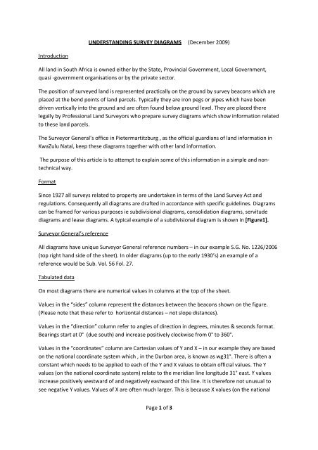 Page 1 of 3 UNDERSTANDING SURVEY DIAGRAMS ... - Durban