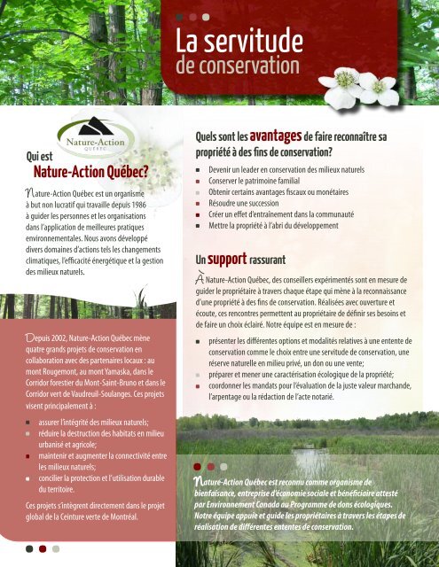 Servitude de conservation - Nature-Action Québec