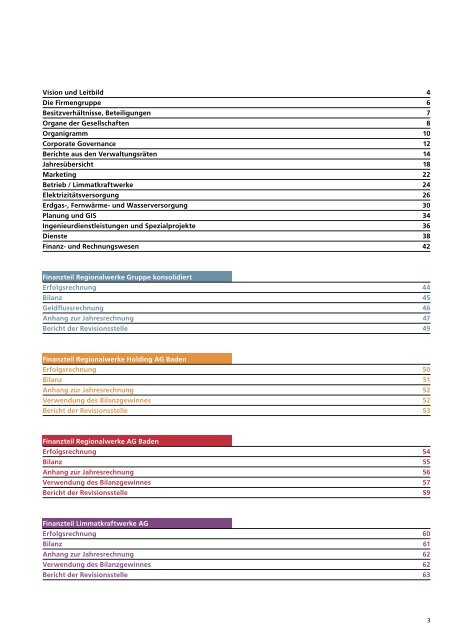 Geschäftsbericht 2006 - Regionalwerke AG Baden