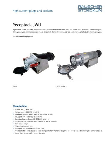Receptacle JWU - Rauscher & Stoecklin AG
