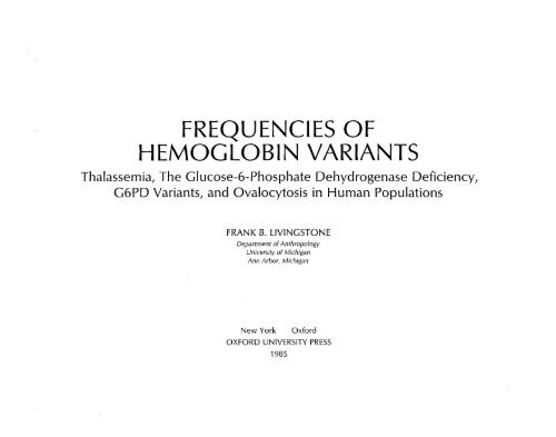 SCOOTER82a_Livingstone_Frequencies of Hemoglobin Variants ...