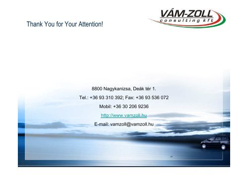 Presentation of Vám-Zoll Ltd. Nagykanizsa - B2B Loco