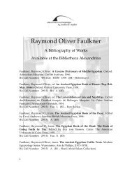 Raymond Oliver Faulkner - Bibliotheca Alexandrina