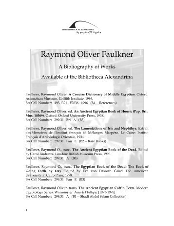 Raymond Oliver Faulkner - Bibliotheca Alexandrina