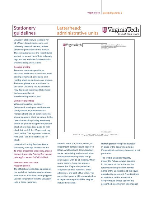 Branding and Identity - Virginia Tech