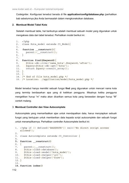 Framework Codeigniter