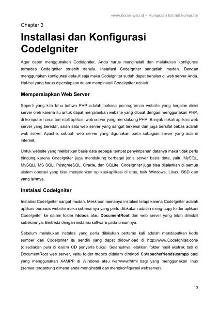 Framework Codeigniter