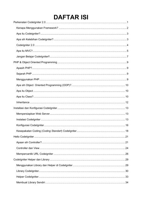 Framework Codeigniter