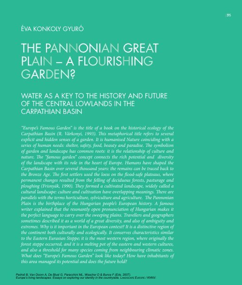 the pannonian great plain – a flourishing garden? - Landscape Europe