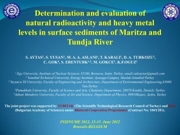 Determination and evaluation of natural radioactivity ... - insinume2012