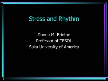 Stress and Rhythm - DLFeSCHOOL